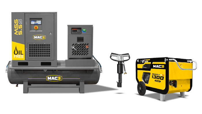 Two stage piston compressors